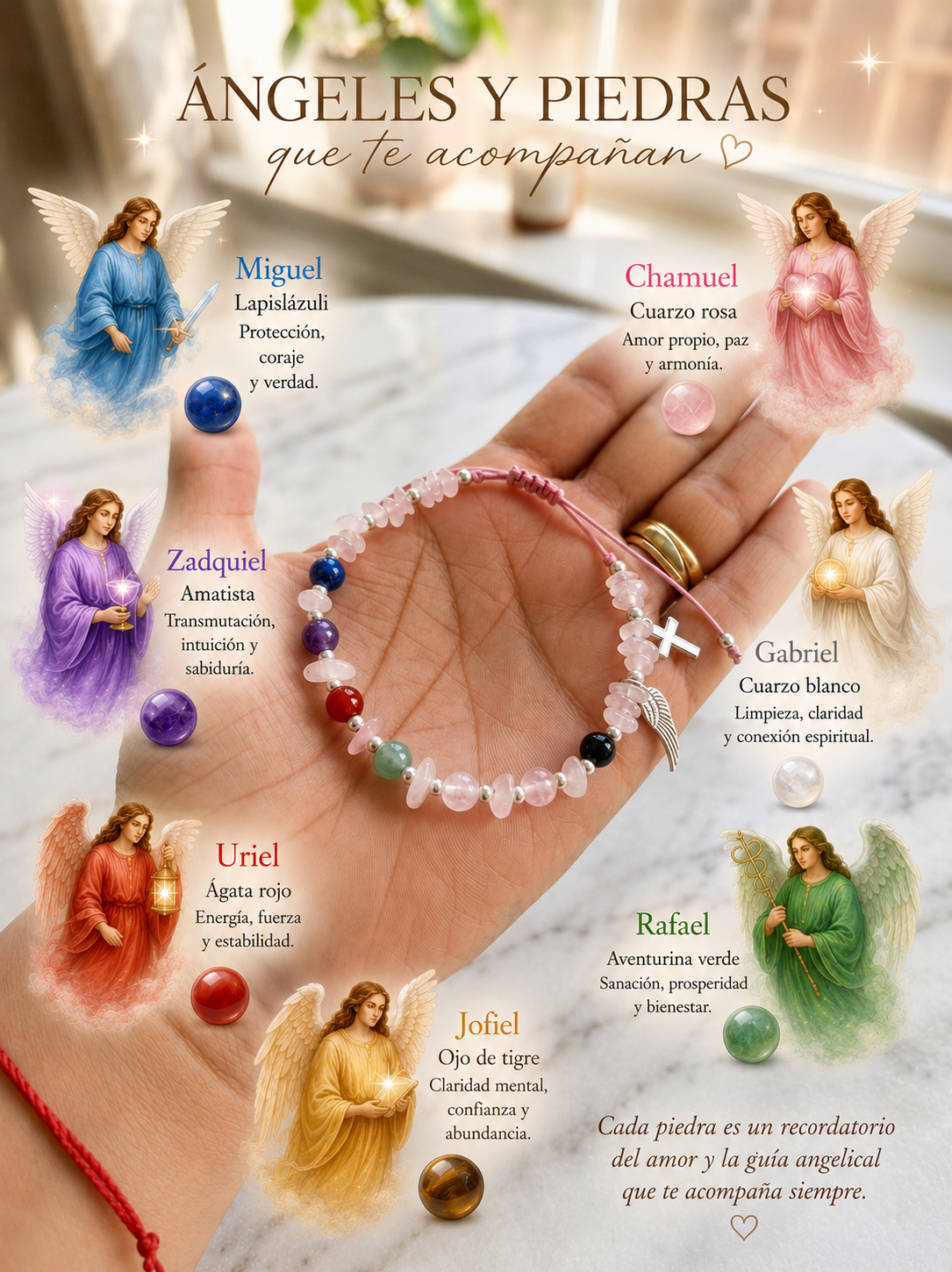 Pulsera A la Luz de los 7 Arcángeles de Dios...Energia y Asistencia Divina en tu Mano